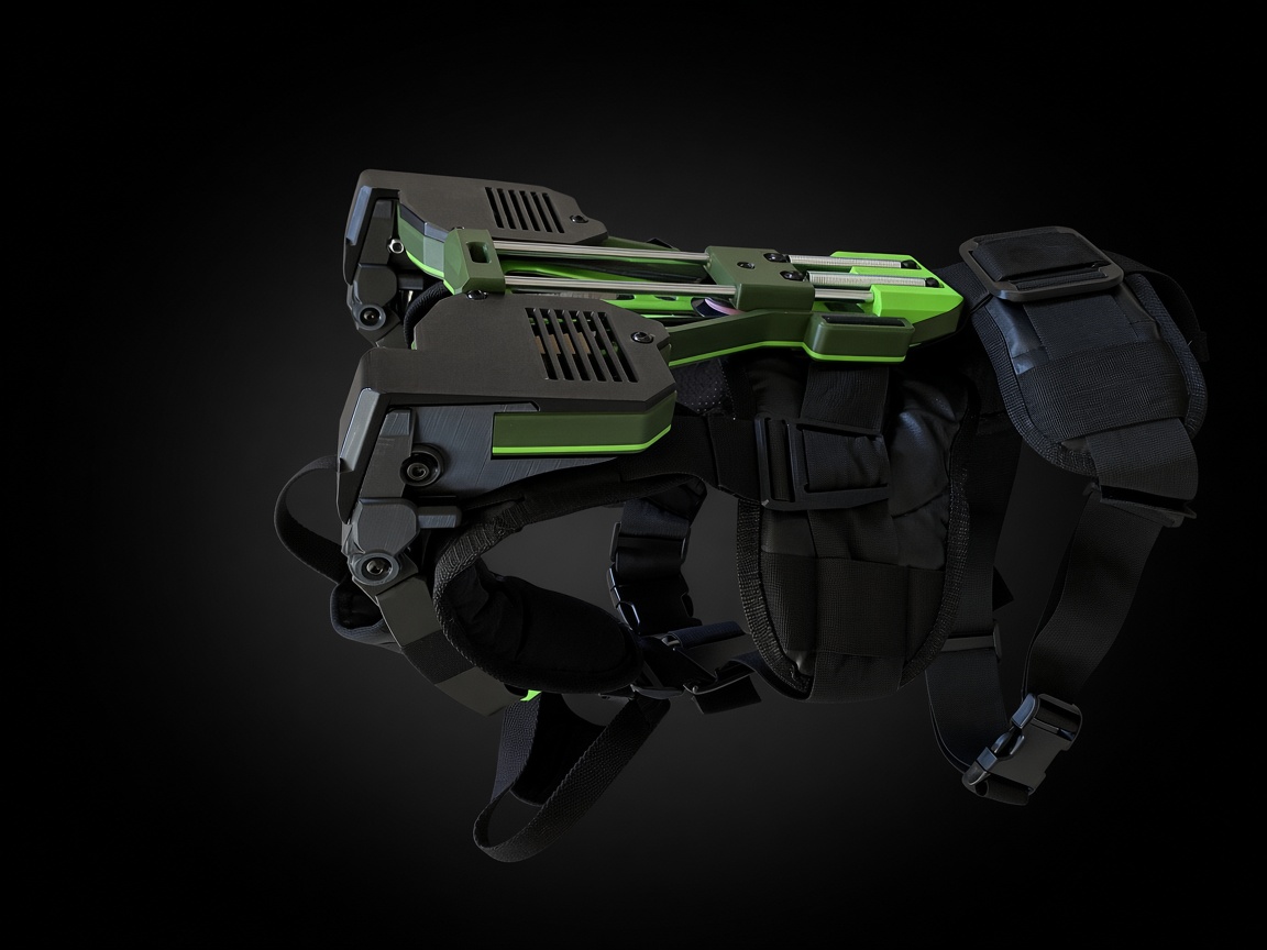 Side view of the AORTER exoskeleton frame